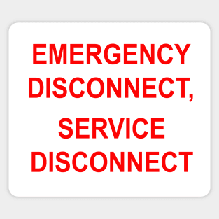 Emergency Disconnect, Service Disconnect Label Sticker